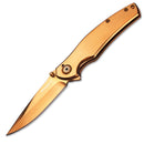 Couteau de poche pliant doigt Boker Gold en acier inoxydable anodisé 440A linerlock