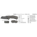 Fox Knives ITALICO sheepsfoot pocket knife M390 steel tactical compact folding - GoMilitar