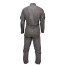 Back view of genuine Dutch Army flyer pilot coverall jumpsuit in military surplus condition with long sleeves and cargo pockets