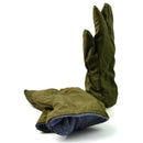 Original Czech army winter mittens with trigger finger design, fleece lining, and elasticated cuffs in olive green color.