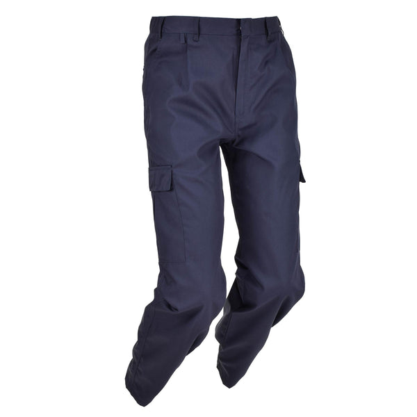 Pantalon de travail bleu ISS britannique authentique, pantalon cargo excédentaire sous blister NEUF