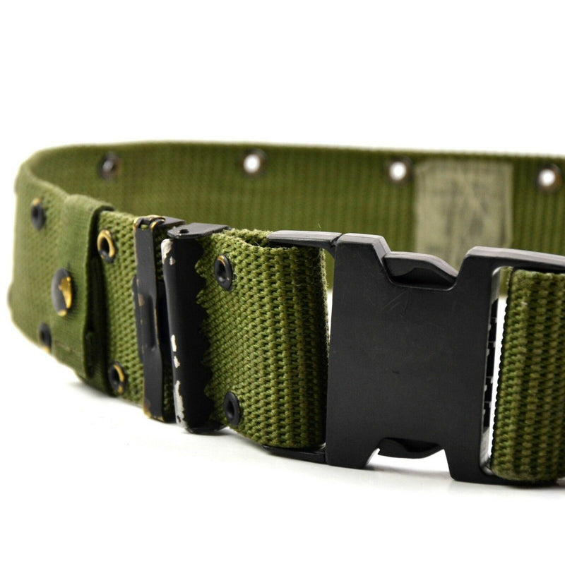 Ceinture à bretelles en toile originale de l'armée américaine LC-2 pistolet militaire vert