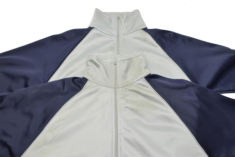 Véritable sweat-shirt école militaire française veste de sport course randonnée gris bleu