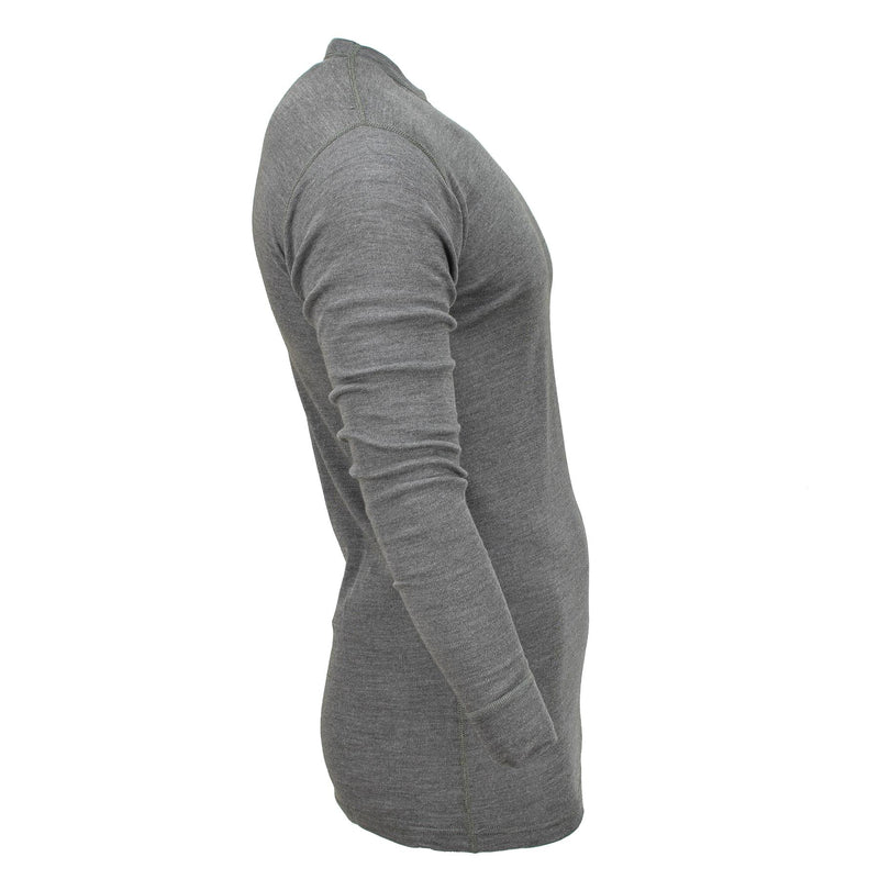 Authentique maillot de corps militaire belge en jersey thermique gris résistant aux flammes NEUF