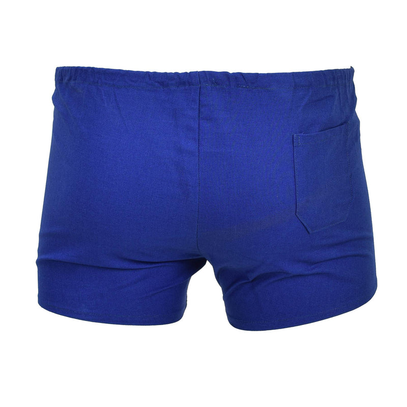 Short de sport court bleu militaire tchèque d'origine pour homme avec taille élastiquée NEUF