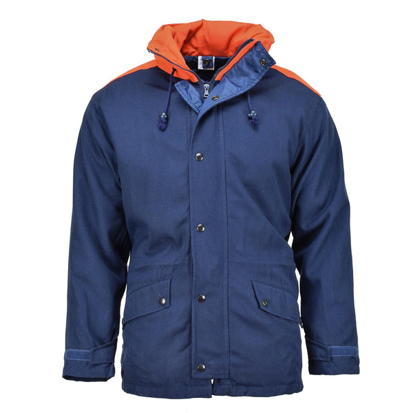 Veste parka marine originale italienne trilaminée à capuche vintage imperméable NEUF