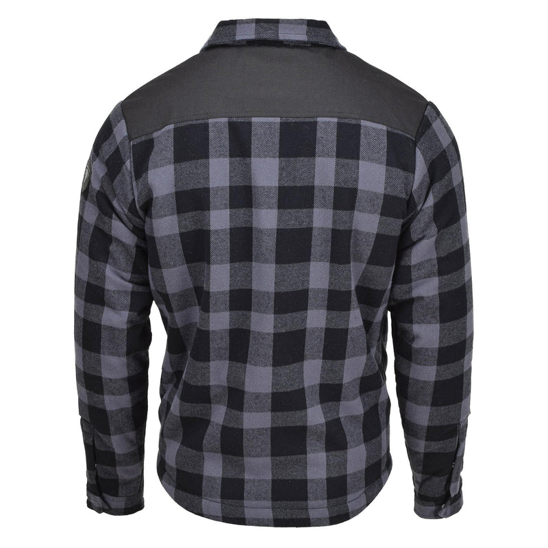 Veste de bûcheron militaire allemande MIL-TEC à carreaux à carreaux noir gris chaud NEUF