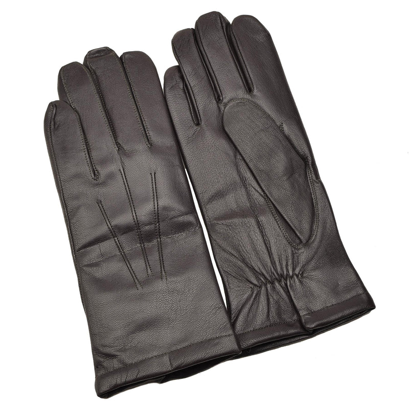 Gants d'hiver en cuir marron chauds et froids de l'armée tchèque d'origine, coupe ajustée et décontractée, NEUF