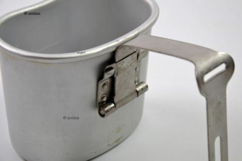 Gobelet de cantine original de l'armée belge, pot en aluminium de type bushcraft US M1910