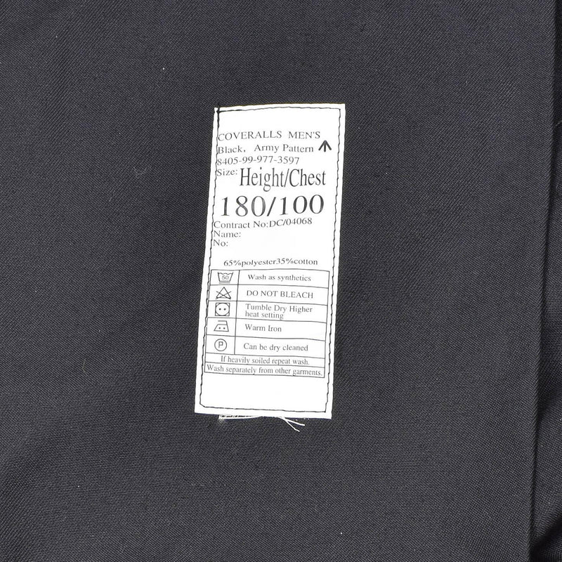 Combinaison de travail d'origine britannique pour mécanicien militaire, uniforme de travail noir