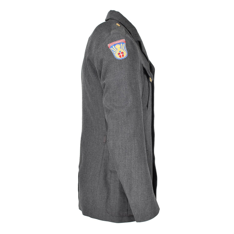 Veste d'uniforme danoise authentique, uniforme militaire gris de l'armée, tenue d'officier