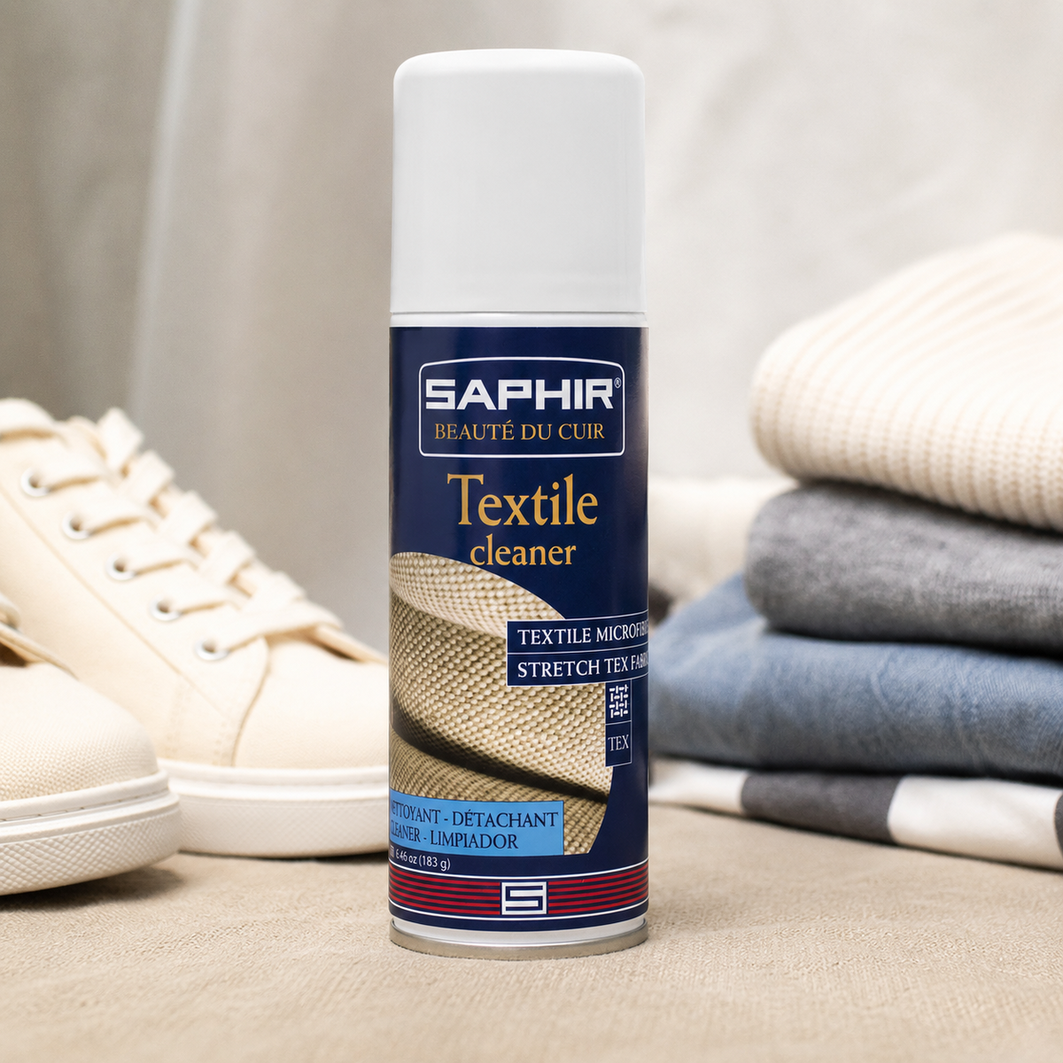 Saphir Textile Cleaner Spray 200 ml Nettoyant pour tissus tous matériaux textiles