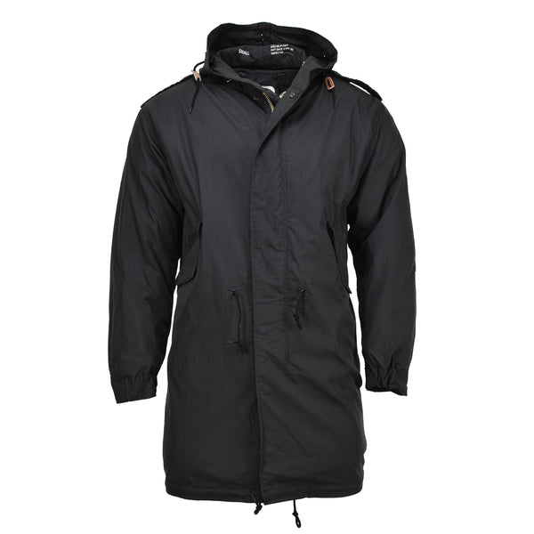 Parka style militaire américain de marque MIL-TEC M51 avec capuche et doublure matelassée noire NEUF