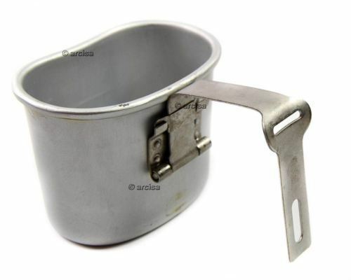 Gobelet de cantine original de l'armée belge, pot en aluminium de type bushcraft US M1910