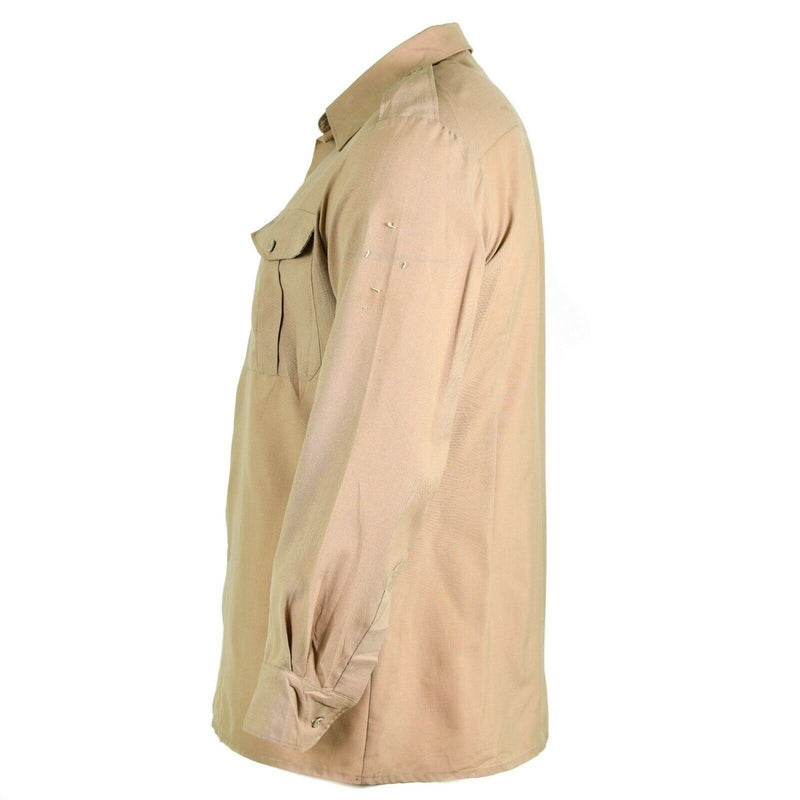 Véritable chemise de l'armée française fatigue dead stock chino kaki militaire poly laine NEUF
