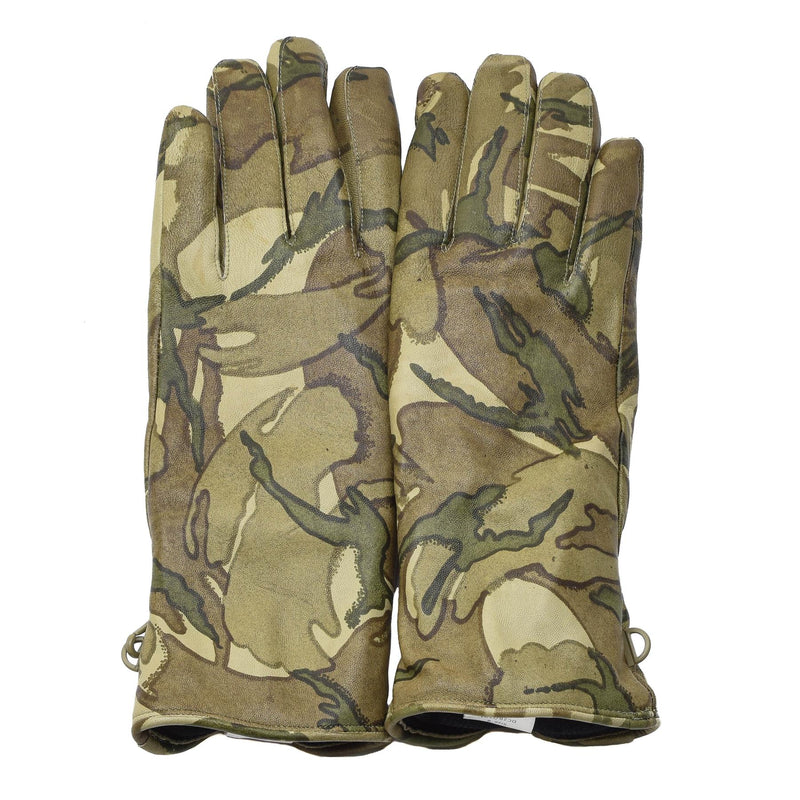 Gants de combat en cuir véritable britannique MK II Gants doublés chauds camouflage MTP