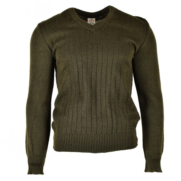 Pull original de l'armée tchèque M85 Pull col V marron NEUF