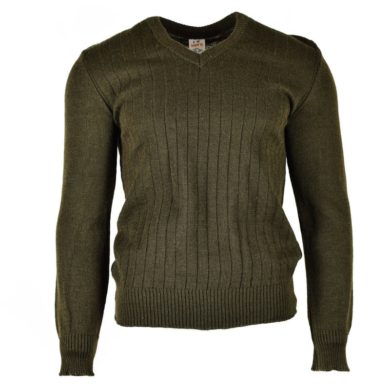 Pull original de l'armée tchèque M85 Pull col V marron NEUF