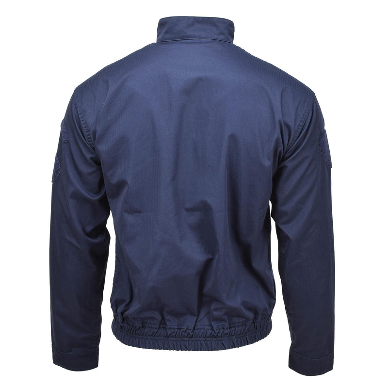 Veste de sport de police militaire française authentique, chemise de sport à taille élastique bleue