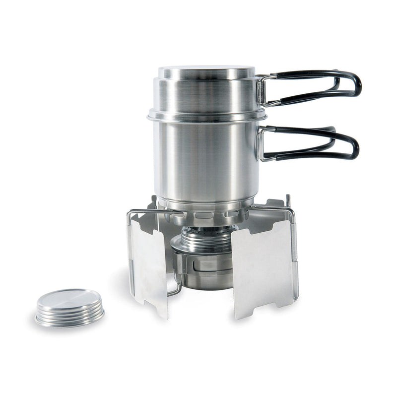 Ensemble de réchaud à alcool Tatonka Kit de cuisine d'extérieur Support de casserole en acier inoxydable