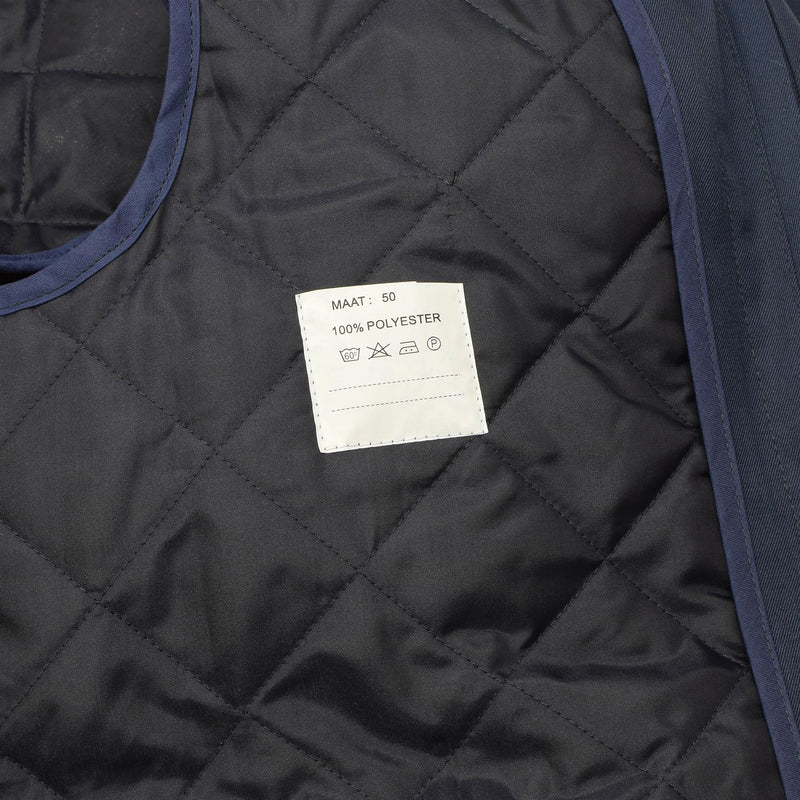 Imperméable pour homme d'origine néerlandaise, doublure matelassée, trench-coat bleu uni