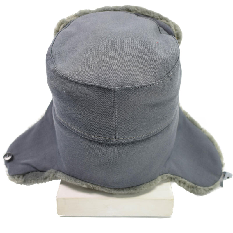 Chapeau d'hiver original d'officier de l'armée de l'Allemagne de l'Est pour temps froid, ushanka en fausse fourrure NEUF