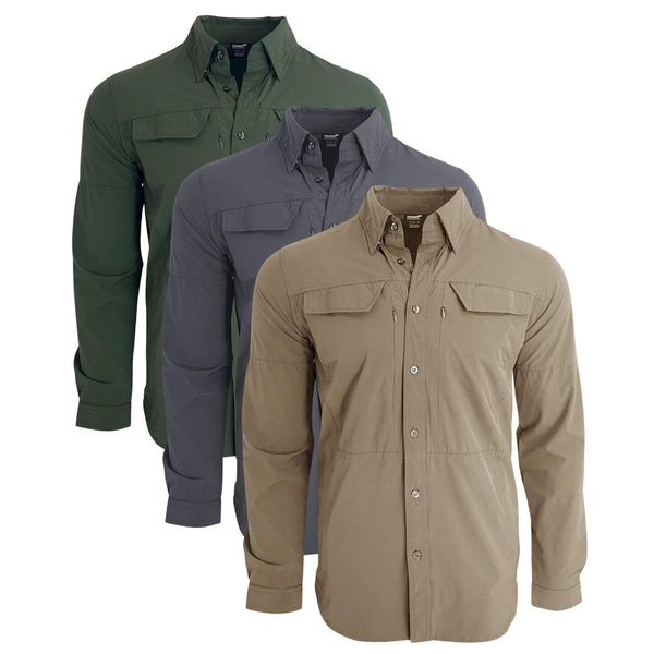 Chemise militaire à manches longues TEXAR, coupe ajustée, vêtement durable, chemises militaires classiques
