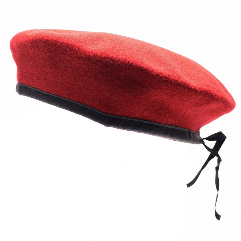 Véritable béret rouge corail de l'armée allemande, chapeau militaire, casquette de commandement, laine de qualité, neuf