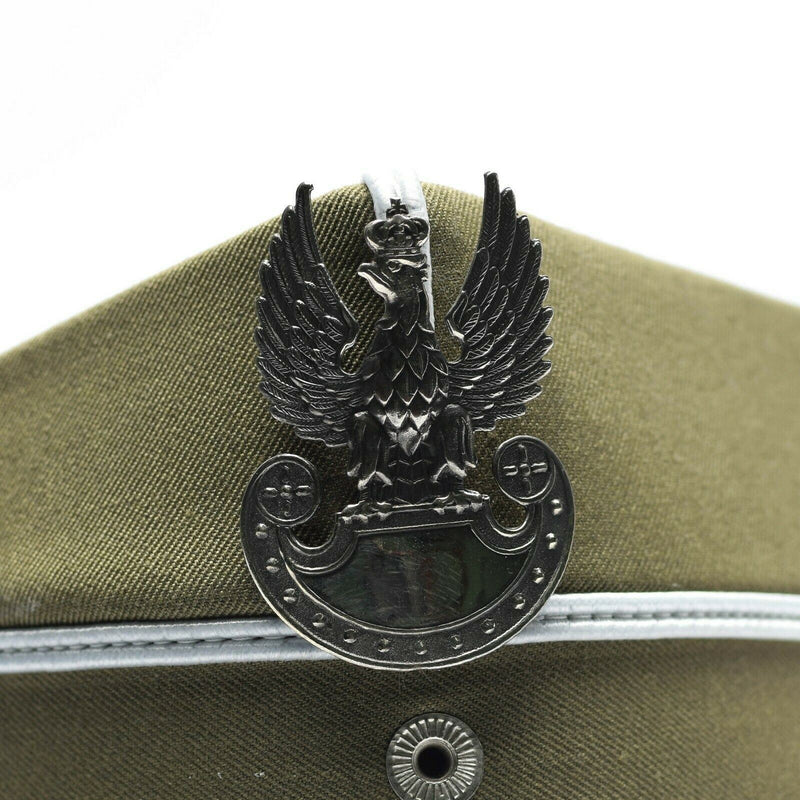 Véritable chapeau à visière militaire polonais d'officier de l'armée polonaise avec cocarde d'aigle à visière NEUF