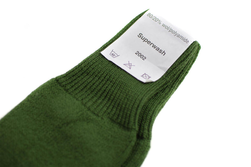 Lot de 3 à 5 paires de chaussettes thermiques de l'armée néerlandaise authentiques en laine verte militaire pour bottes longues