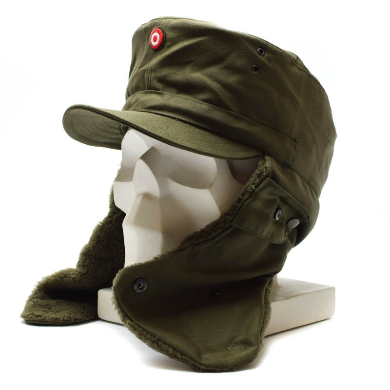 Genuine Austrian Army Military Winter Cap Olive O.D Insignia Badge hat NEW - GoMilitar