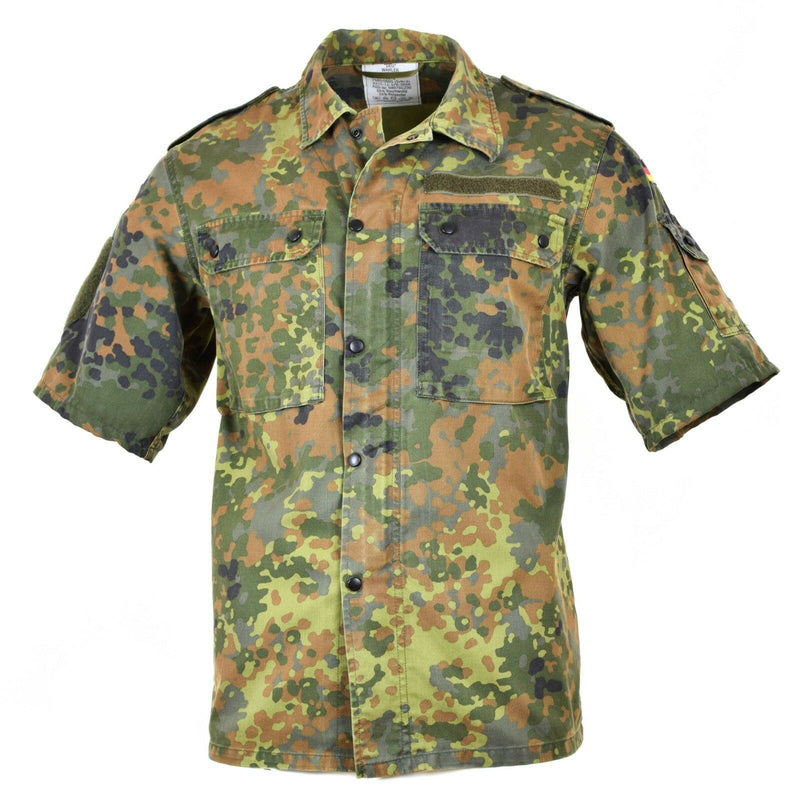 Chemise de combat allemande originale zippée flecktarn manches courtes BW Army issue