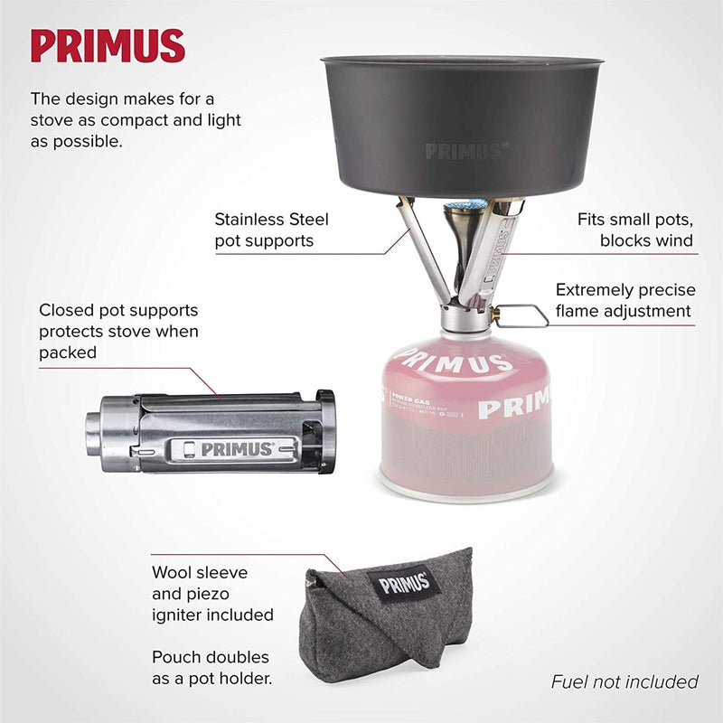 Réchaud de randonnée Primus Firestick compact en acier inoxydable pour la cuisine de camping