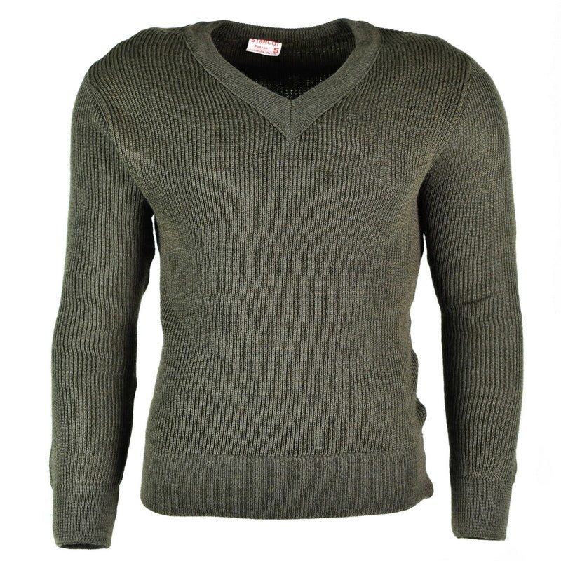 Pull original de l'armée française Pull en laine chlorofibre col V