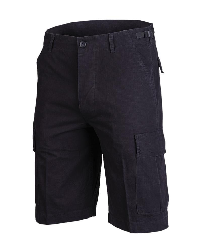 Bermuda léger prélavé noir de style militaire américain de marque Mil-Tec