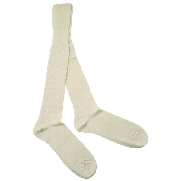Chaussettes longues blanches de l'armée britannique pour hommes en laine/nylon, surplus militaire neuf