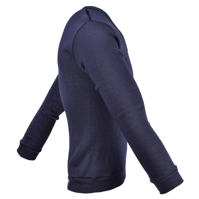 Sweat-shirt en jersey bleu de l'armée de l'air authentique de l'école militaire française à col en V