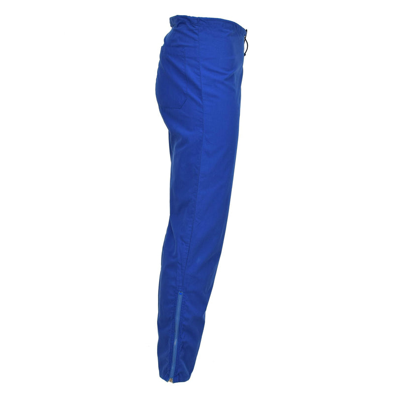 Pantalon de survêtement militaire suédois d'origine, taille réglable, vêtements de travail, bleu