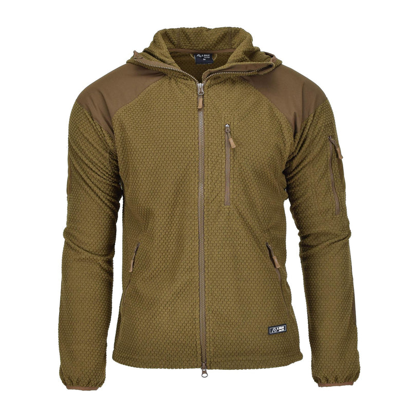 A. Blochl Veste style militaire à capuche polaire thermique renforcée coyote NEUF