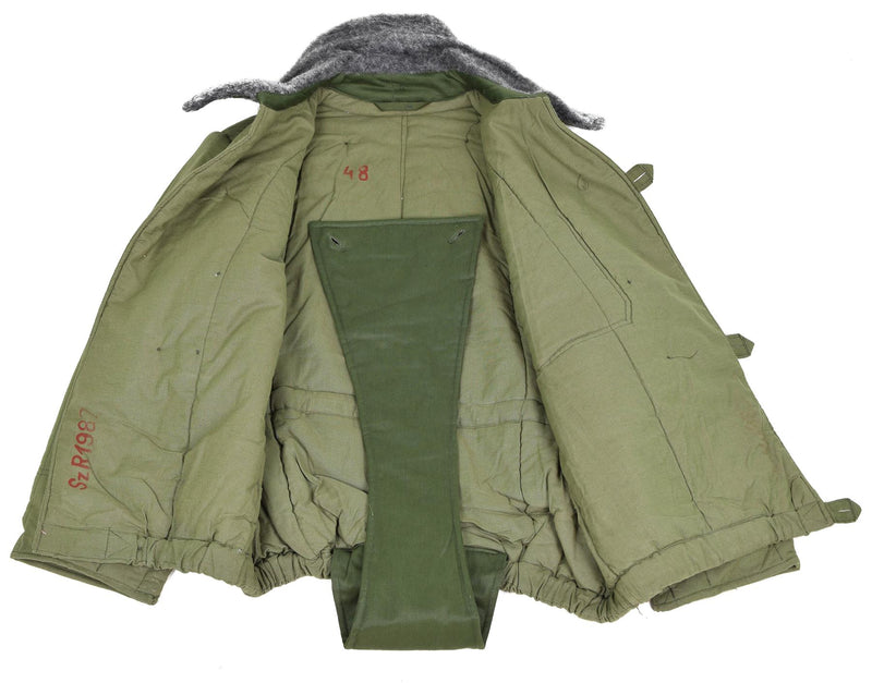 Véritable veste matelassée de l'armée hongroise M65 col en fourrure Parka chaude d'hiver NEUF
