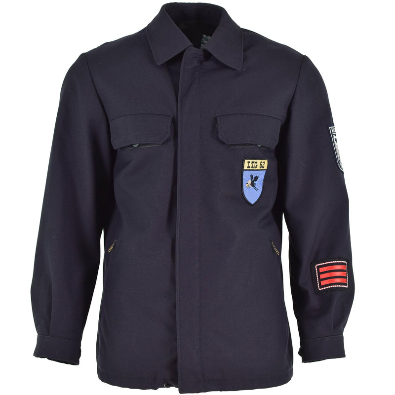 Veste d'uniforme bleu foncé originale de l'armée est-allemande NVA, surplus militaire