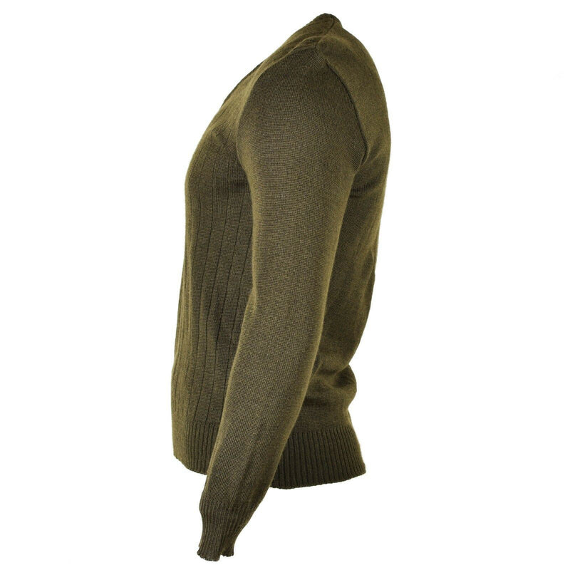 Pull original de l'armée tchèque M85 Pull col V marron NEUF
