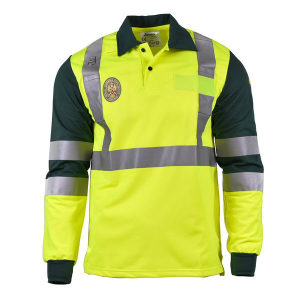 Polo espagnol authentique à manches longues avec veste réfléchissante jaune de la garde civile NEUF