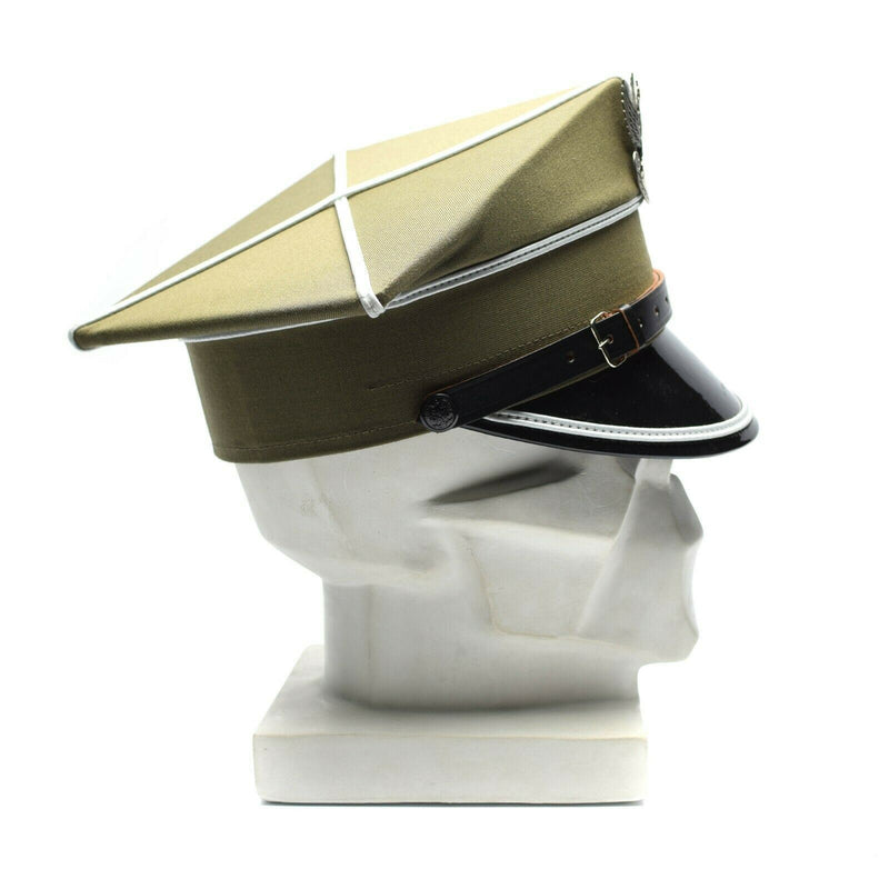 Véritable chapeau à visière militaire polonais d'officier de l'armée polonaise avec cocarde d'aigle à visière NEUF