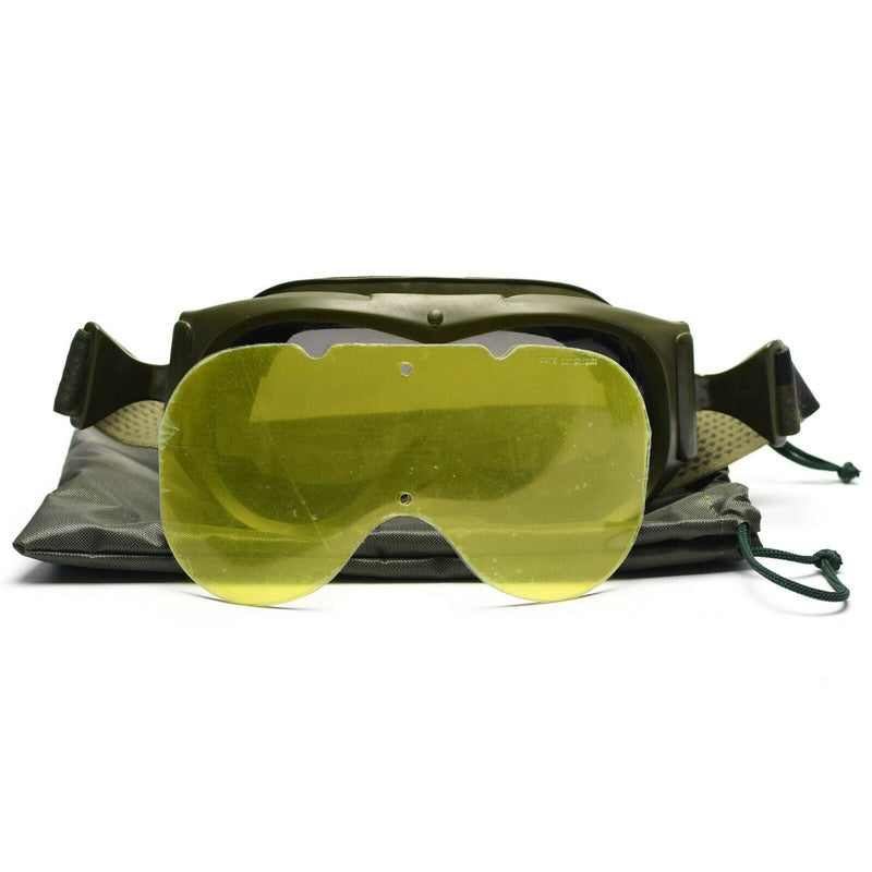 Véritables lunettes de protection pour les yeux de l'armée française pour tankiste, verres militaires, soleil, sable, vent