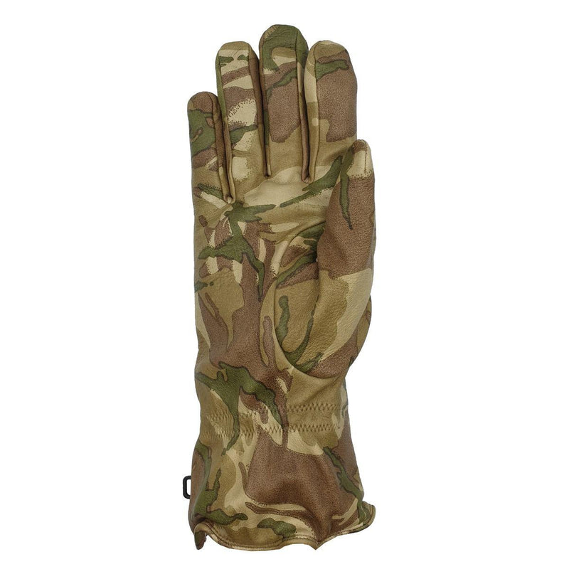 Gants de combat en cuir véritable britannique MK II Gants doublés chauds camouflage MTP