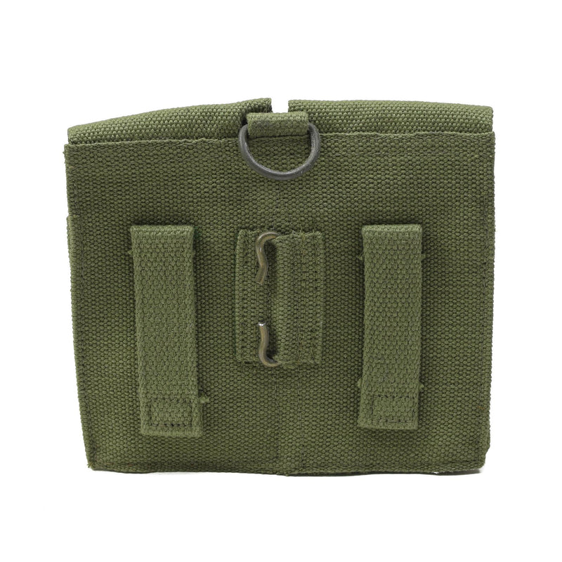 Pochette de chargeur originale de l'armée norvégienne, sac à munitions double vintage en toile verte NEUF