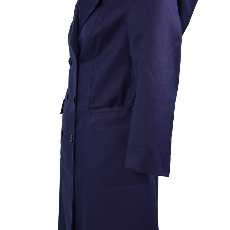 Véritable manteau militaire français Trench-coat de l'armée Veste femme bleu foncé NEUF