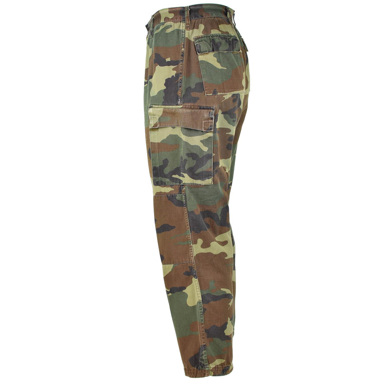 Pantalon de combat de l'armée italienne authentique en coton de l'OTAN Pantalon de terrain camouflage woodland