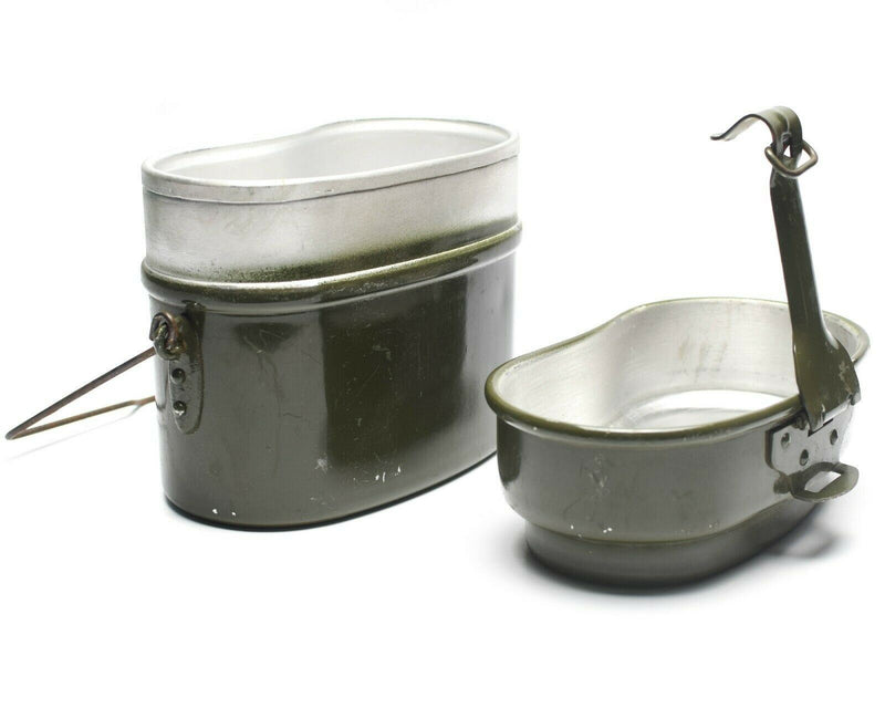 Véritable gamelle de l'armée hongroise. Lot de 2 casseroles militaires en aluminium